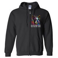 Colorful Splash Art Boston Terrier Dad Portrait Puppy Full Zip Hoodie