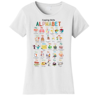 Coping Skills Alphabet Mental Health Matters Teacher  Women's T-Shirt