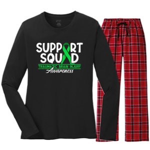 Cancer Support Awareness Squad I TBI Traumatic Brain Injury Women's Long Sleeve Flannel Pajama Set 