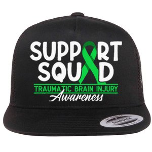 Cancer Support Awareness Squad I TBI Traumatic Brain Injury Flat Bill Trucker Hat