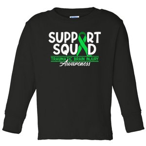 Cancer Support Awareness Squad I TBI Traumatic Brain Injury Toddler Long Sleeve Shirt