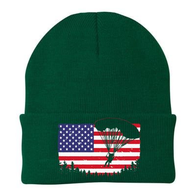 Cool Skydiving Art Men Women Skydiver American Flag Skydive Knit Cap Winter Beanie