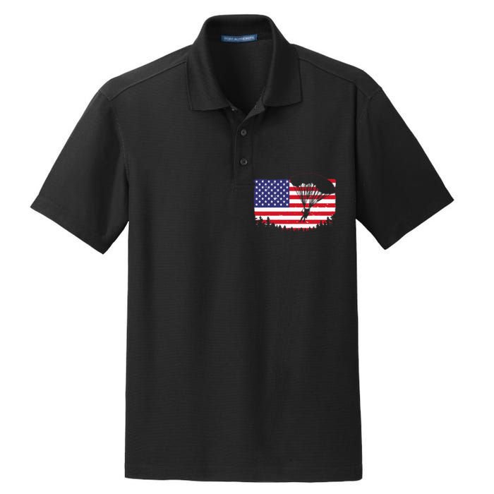 Cool Skydiving Art Men Women Skydiver American Flag Skydive Dry Zone Grid Polo