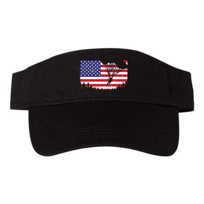 Cool Skydiving Art Men Women Skydiver American Flag Skydive Valucap Bio-Washed Visor