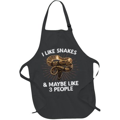 Cool Snake Art For Men Women Ball Python Rattlesnake Reptile Full-Length Apron With Pockets