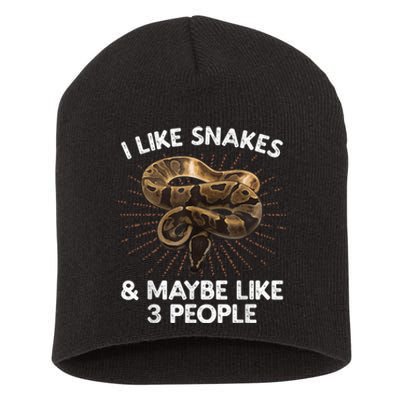 Cool Snake Art For Men Women Ball Python Rattlesnake Reptile Short Acrylic Beanie