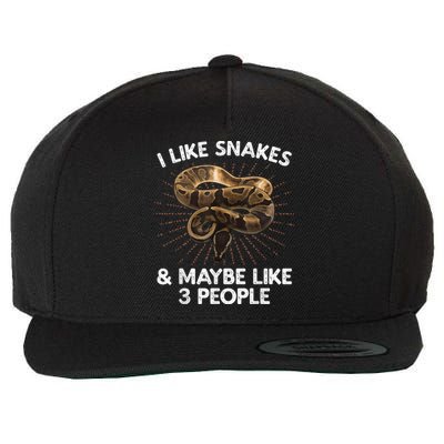 Cool Snake Art For Men Women Ball Python Rattlesnake Reptile Wool Snapback Cap