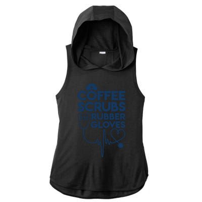 Coffee Scrubs And Rubber Ladies PosiCharge Tri-Blend Wicking Draft Hoodie Tank