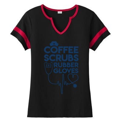 Coffee Scrubs And Rubber Ladies Halftime Notch Neck Tee