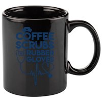 Coffee Scrubs And Rubber 11oz C Handle Ceramic Mug