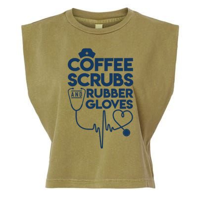 Coffee Scrubs And Rubber Garment-Dyed Women's Muscle Tee