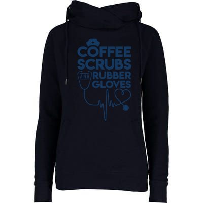 Coffee Scrubs And Rubber Womens Funnel Neck Pullover Hood