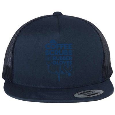 Coffee Scrubs And Rubber Flatbill Hat