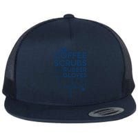 Coffee Scrubs And Rubber Flat Bill Trucker Hat