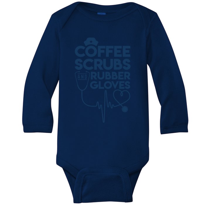 Coffee Scrubs And Rubber Baby Long Sleeve Bodysuit