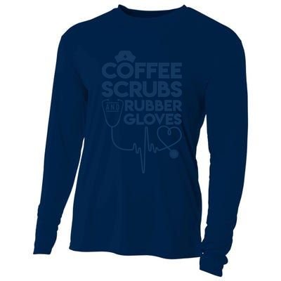 Coffee Scrubs And Rubber Cooling Performance Long Sleeve Crew