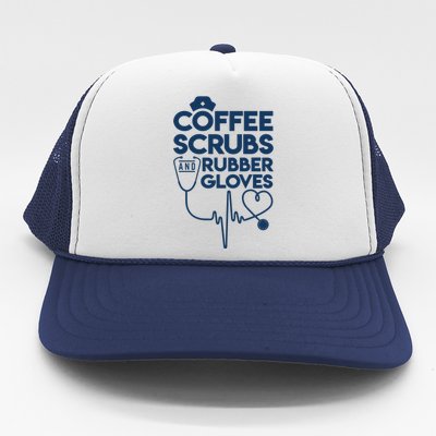 Coffee Scrubs And Rubber Trucker Hat