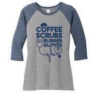 Coffee Scrubs And Rubber Women's Tri-Blend 3/4-Sleeve Raglan Shirt