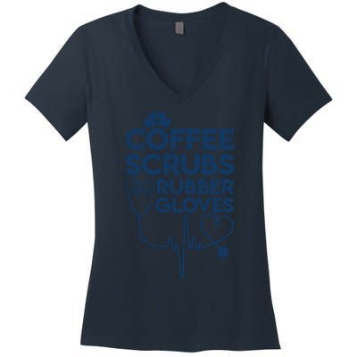 Coffee Scrubs And Rubber Women's V-Neck T-Shirt