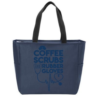 Coffee Scrubs And Rubber Zip Tote Bag
