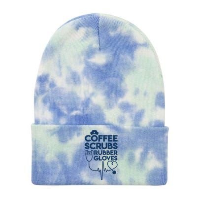 Coffee Scrubs And Rubber Tie Dye 12in Knit Beanie