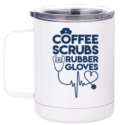 Coffee Scrubs And Rubber 12 oz Stainless Steel Tumbler Cup