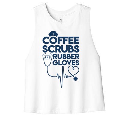 Coffee Scrubs And Rubber Women's Racerback Cropped Tank