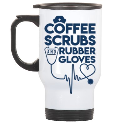 Coffee Scrubs And Rubber Stainless Steel Travel Mug