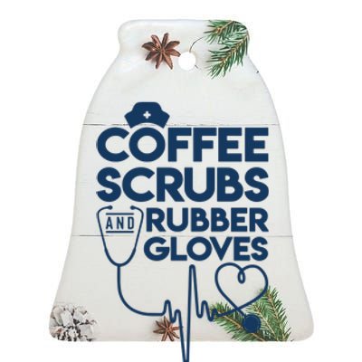 Coffee Scrubs And Rubber Ceramic Bell Ornament