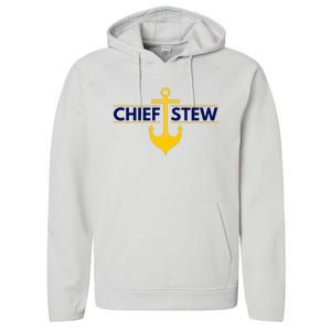 Chief Stew Aka Chief Stewardess Performance Fleece Hoodie