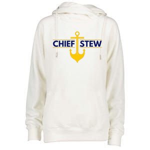 Chief Stew Aka Chief Stewardess Womens Funnel Neck Pullover Hood