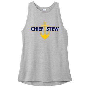 Chief Stew Aka Chief Stewardess Ladies PosiCharge Tri-Blend Wicking Tank