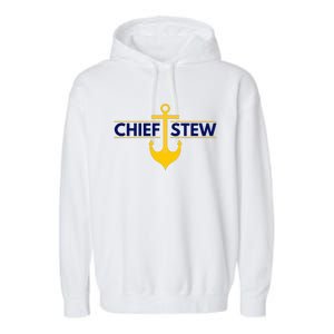 Chief Stew Aka Chief Stewardess Garment-Dyed Fleece Hoodie