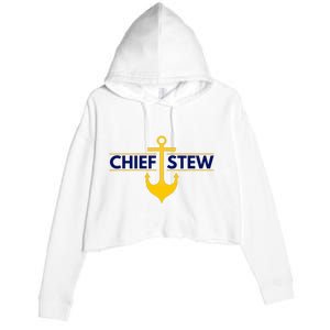 Chief Stew Aka Chief Stewardess Crop Fleece Hoodie