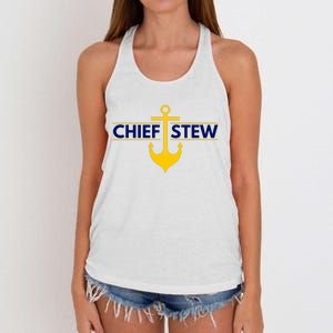 Chief Stew Aka Chief Stewardess Women's Knotted Racerback Tank