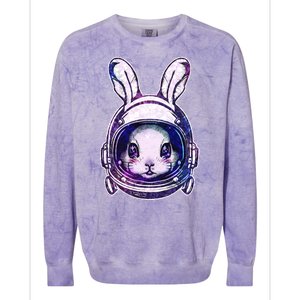 Cute Space Astronaut Bunny Rabbit Colorblast Crewneck Sweatshirt