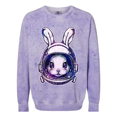 Cute Space Astronaut Bunny Rabbit Colorblast Crewneck Sweatshirt