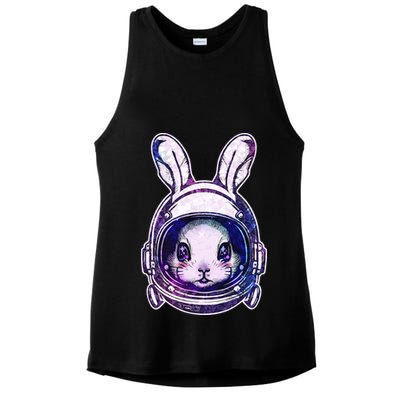 Cute Space Astronaut Bunny Rabbit Ladies PosiCharge Tri-Blend Wicking Tank