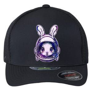 Cute Space Astronaut Bunny Rabbit Flexfit Unipanel Trucker Cap