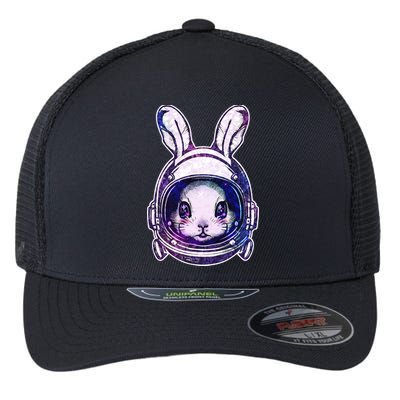 Cute Space Astronaut Bunny Rabbit Flexfit Unipanel Trucker Cap