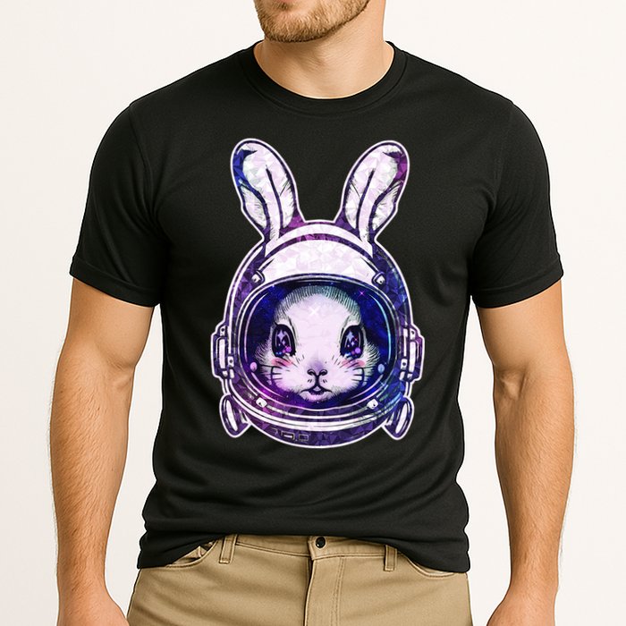 Cute Space Astronaut Bunny Rabbit Performance Shirt
