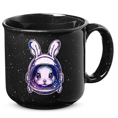 Cute Space Astronaut Bunny Rabbit 15oz Campfire Ceramic Mug