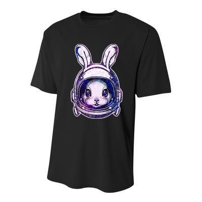 Cute Space Astronaut Bunny Rabbit Youth Performance Sprint T-Shirt