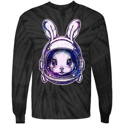 Cute Space Astronaut Bunny Rabbit Tie-Dye Long Sleeve Shirt