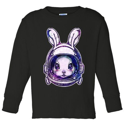 Cute Space Astronaut Bunny Rabbit Toddler Long Sleeve Shirt