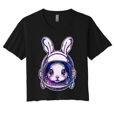 Cute Space Astronaut Bunny Rabbit Crop Top