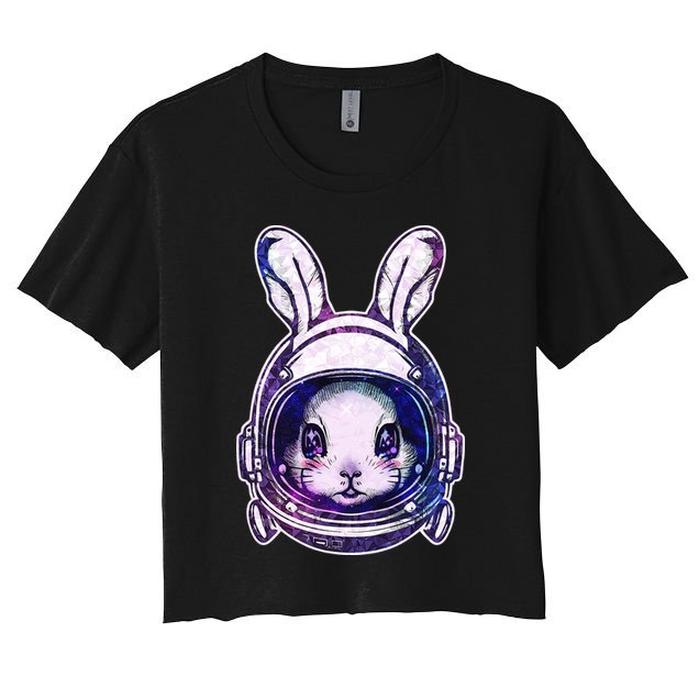 Cute Space Astronaut Bunny Rabbit Crop Top