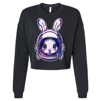 Cute Space Astronaut Bunny Rabbit Cropped Pullover Crew