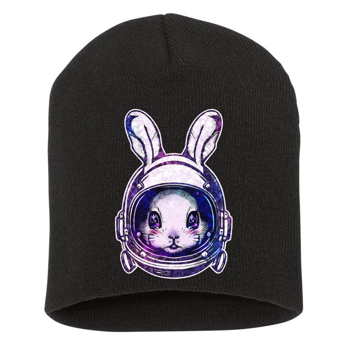 Cute Space Astronaut Bunny Rabbit Short Acrylic Beanie