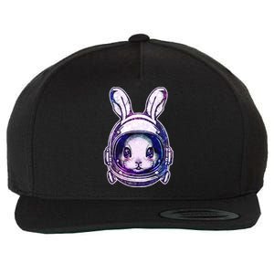 Cute Space Astronaut Bunny Rabbit Wool Snapback Cap